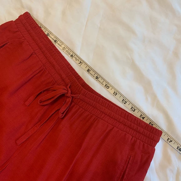 Relaxed Fit Red Drawstring Waist Pants Size 10 - Picture 4 of 7